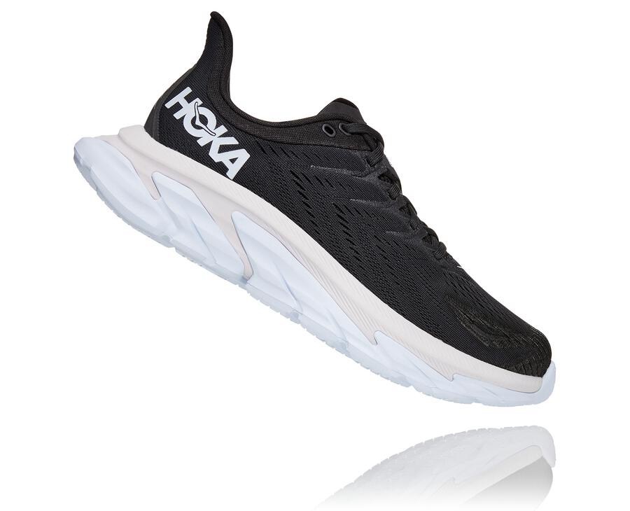 Hoka One One Clifton Edge Löparskor Herr - Svarta/Vita - MGESL-1289